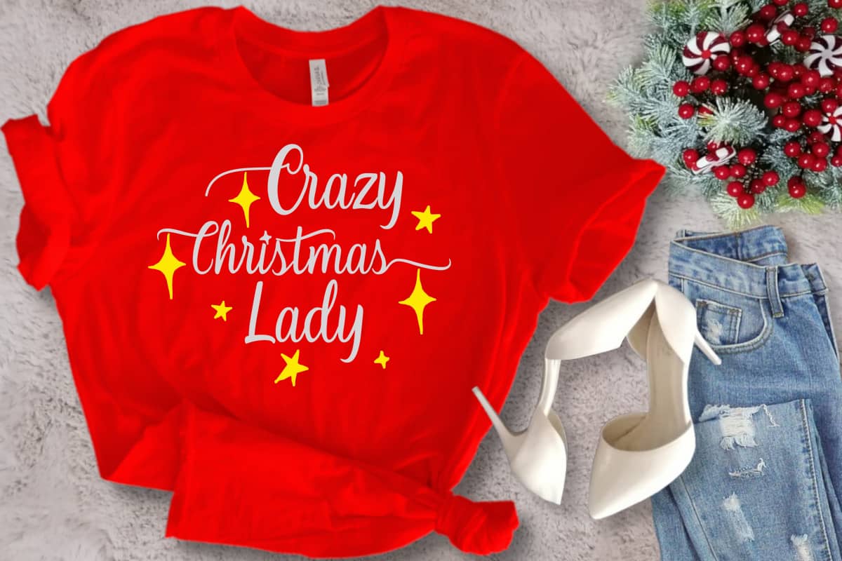 Free Crazy Christmas Lady SVG File - The Crafty Crafter Club