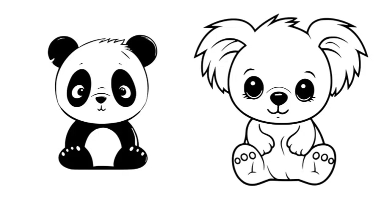 Free Panda and Kaola SVG File