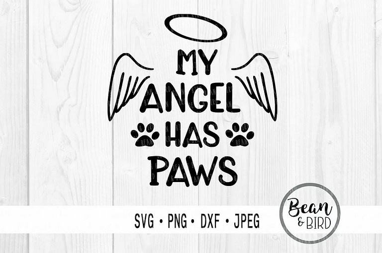 Free My Angel Has Paws SVG Cutting File for the Cricut