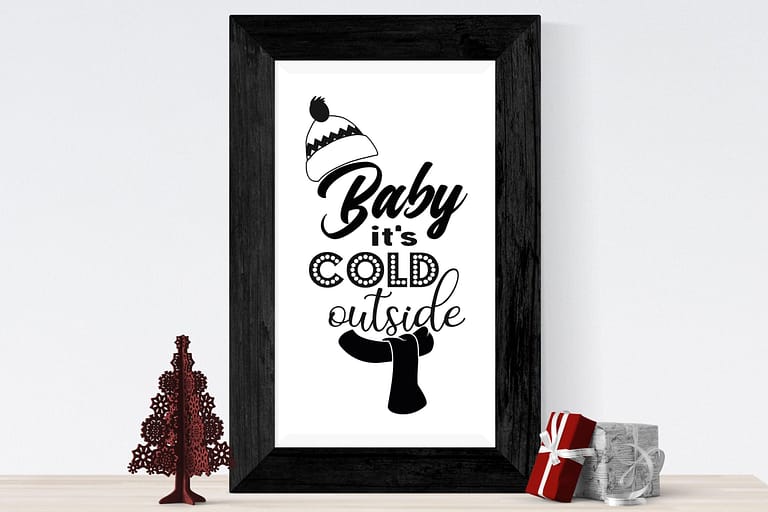 Free Baby it's cold Outside SVG Cutting File for the Cricut.