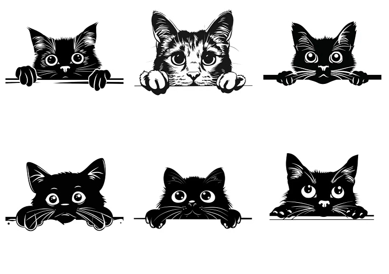 Free Peeking Cat SVG File