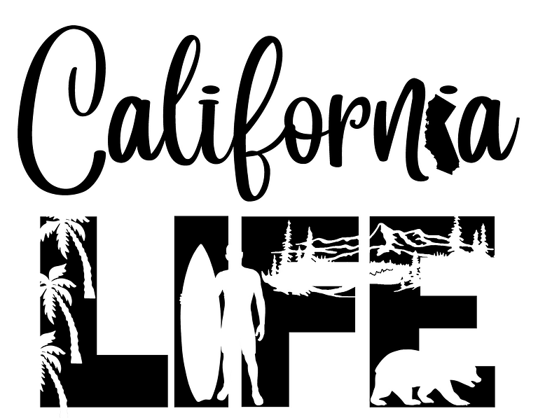 Free California Life SVG Cutting File for the Cricut.