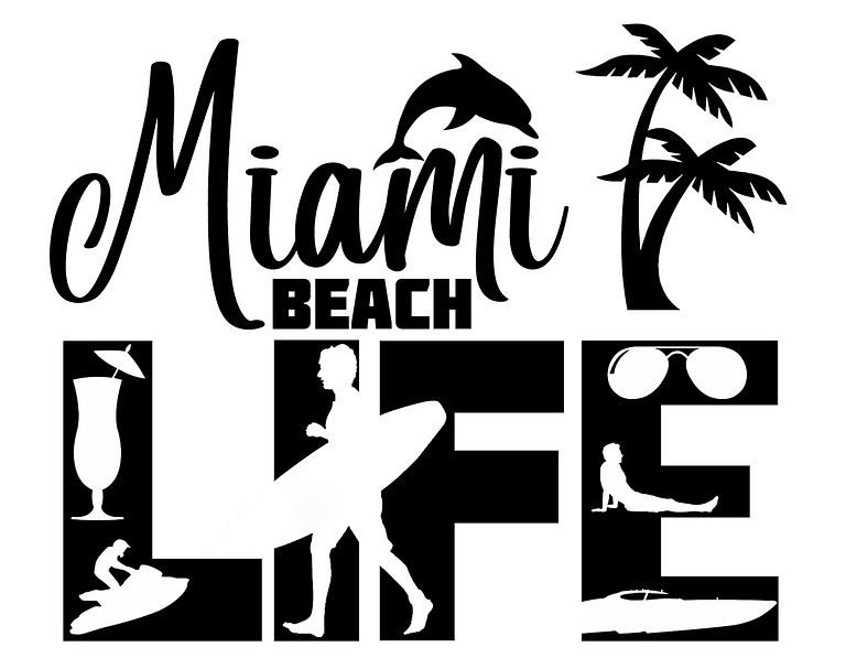 Free Miami Beach Life SVG Cutting File for the Cricut.