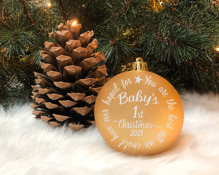 Free Baby's First Christmas Bauble SVG Cutting File for the Cricut.