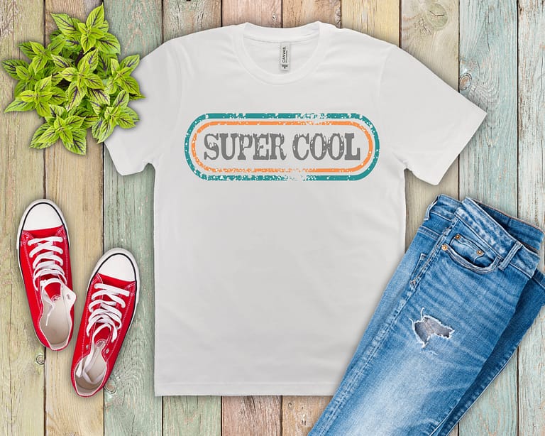 Free Super Cool Distressed T Shirt Logo