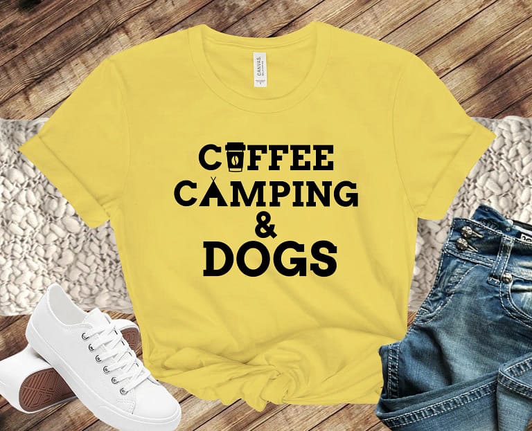 Free Coffee Camping and Dogs SVG File