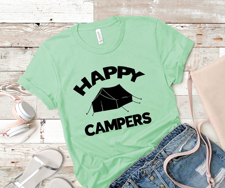 Free Happy Campers SVG Cutting File for the Cricut.