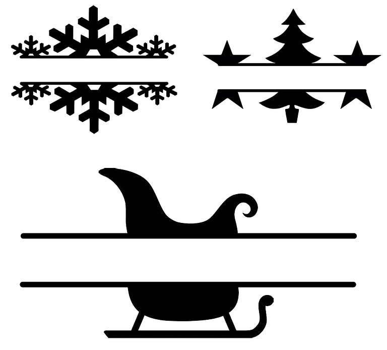 Free Christmas Monograms SVG Cutting File for the Cricut.