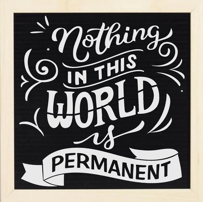 Free Nothing in this World is Permanent SVG Cutting File for the Cricut.