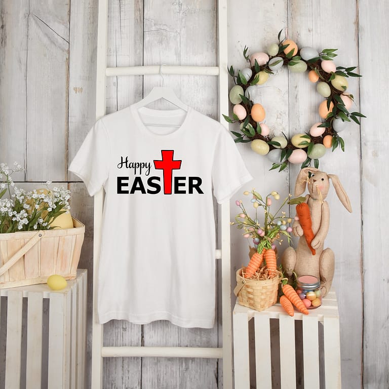 Free Happy Easter T Shirt Design SVG Cutting File for the Cricut.