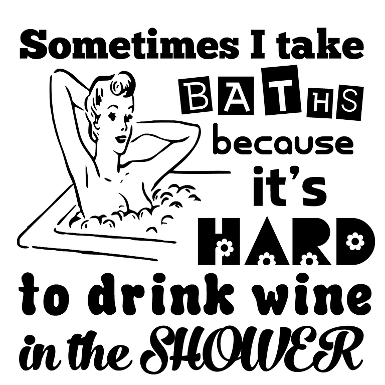 Wine in the shower SVG