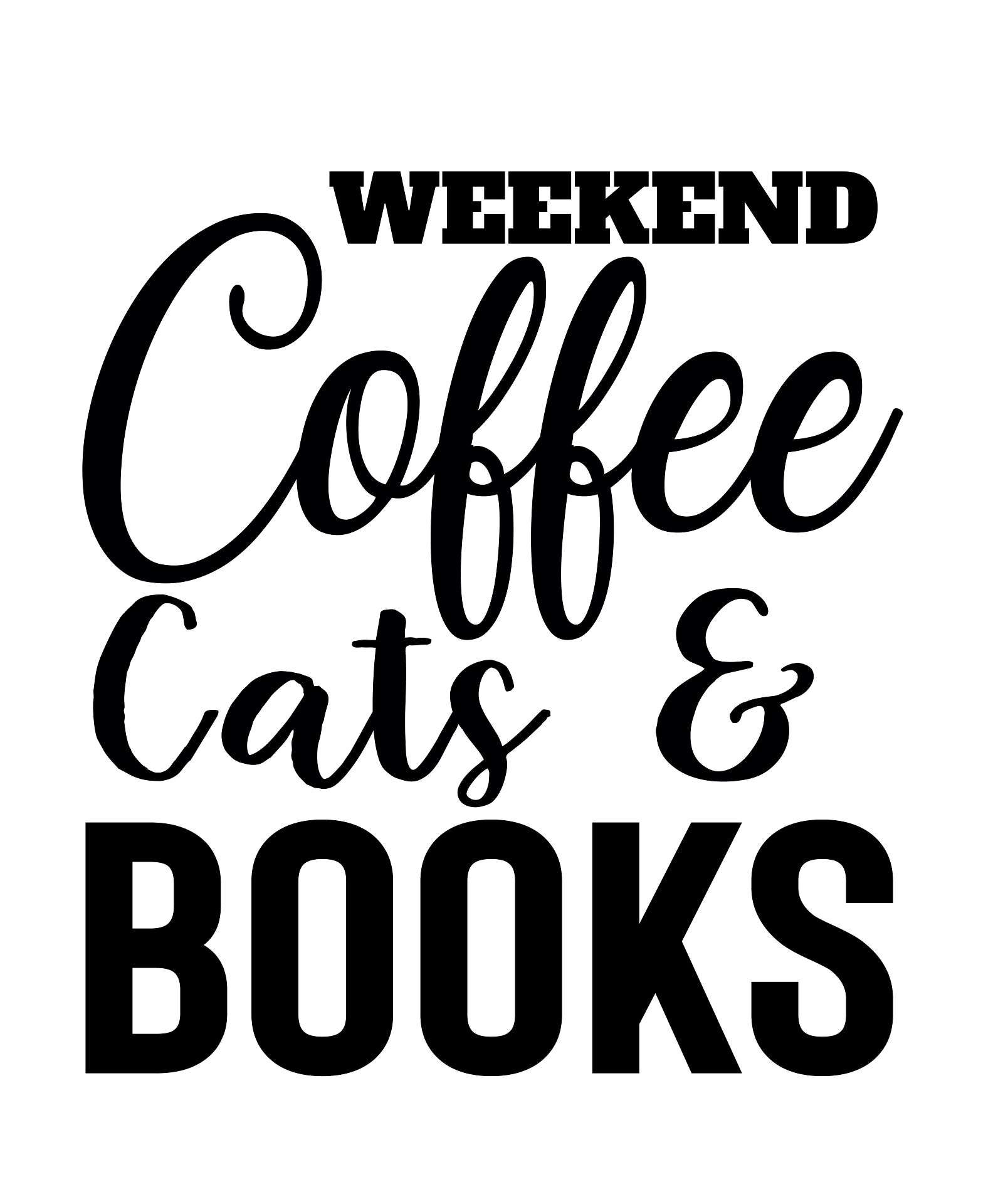 Free Coffee Cats and Books SVG File