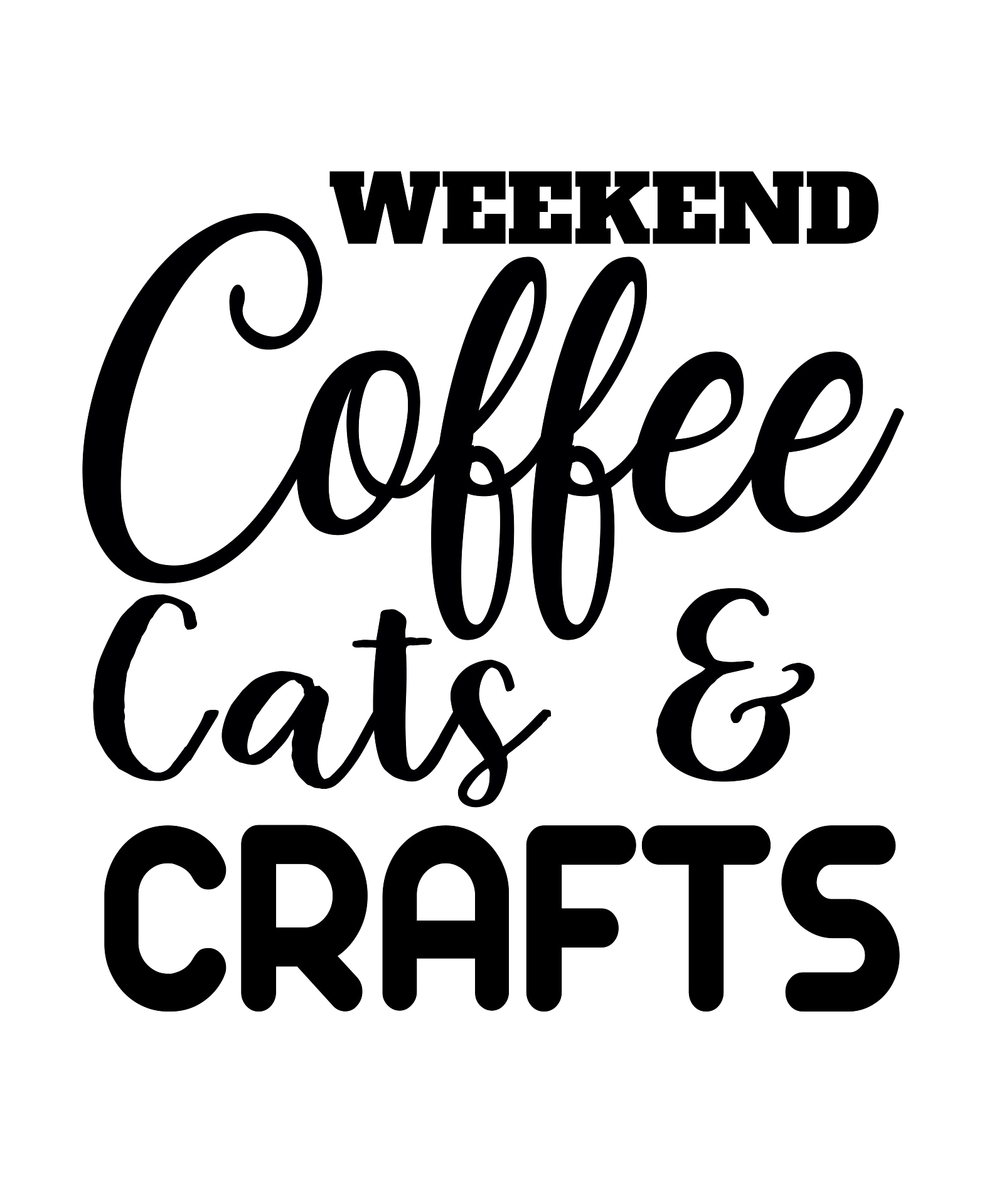 Free Coffee Cats and Crafts SVG File