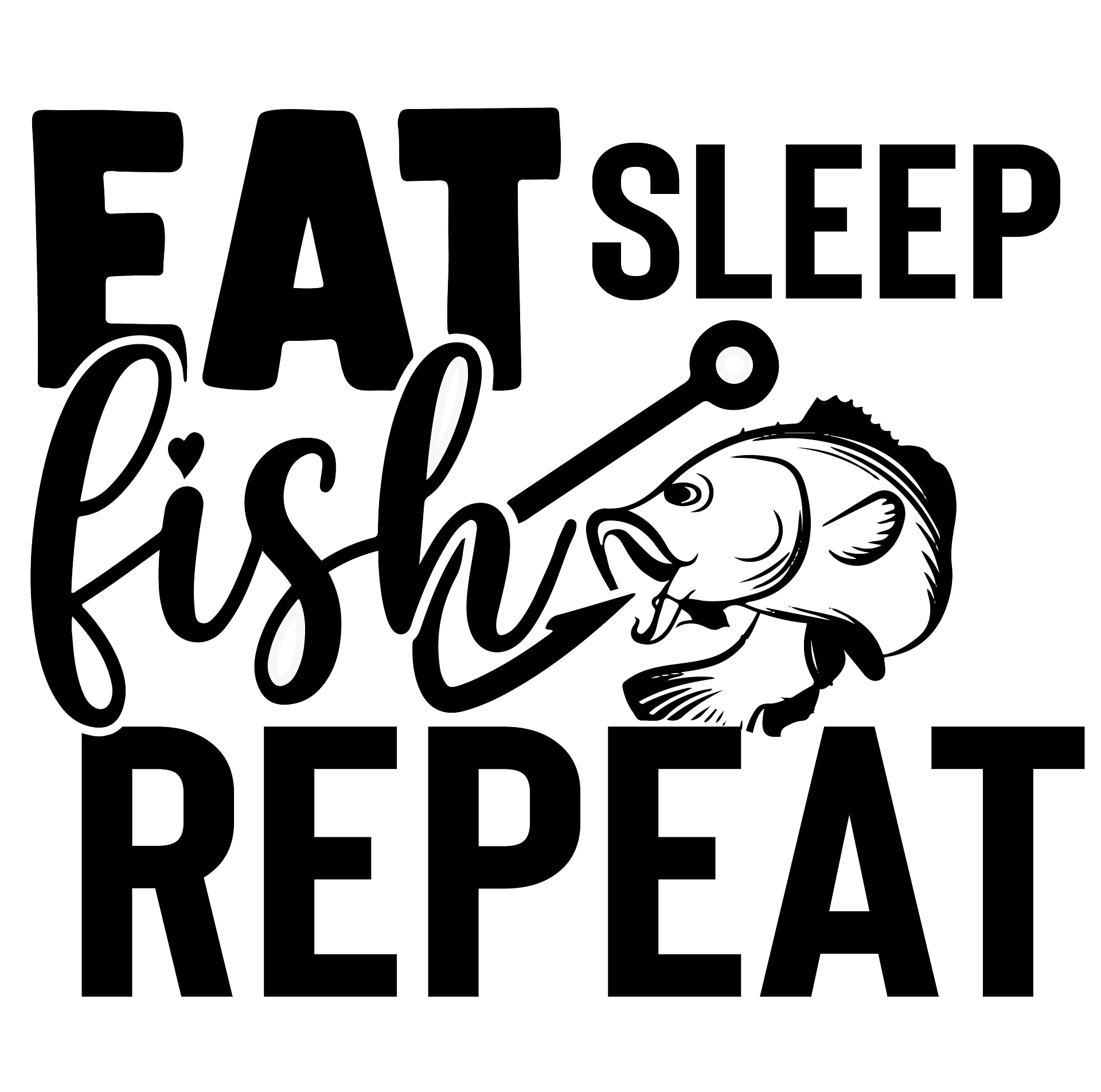 Free Eat Sleep Fish Repeat SVG File